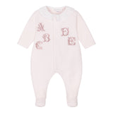 Tartine Et Chocolat Tutina Manica Lunga tinta unita In Ciniglia Rosa per Neonata CB54120 ROSA TARTINE ET CHOCOLAT 