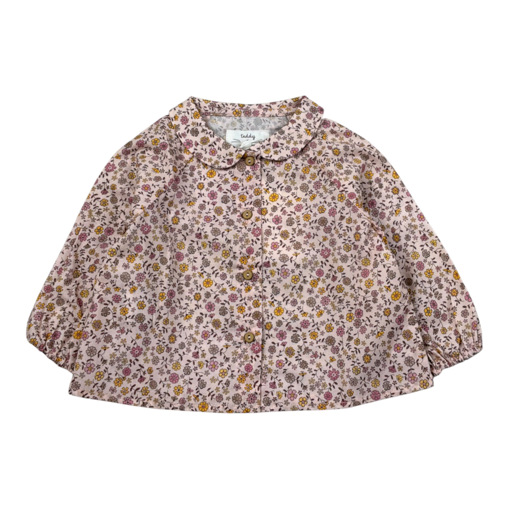 Teddy E Minou Camicia tinta unita con Stampa Fiori Rosa per Neonata A25TCL0004C0000 ROSA TEDDY E MINOU 