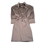 The M.. Abito tinta unita Modello Camicia Marrone per Bambina 023490 MARRONE THE M.. 