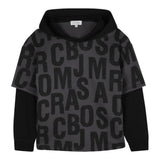 The Marc Jacobs Felpa Chiusa con Cappuccio tinta unita Grigio per Bambino W60626 GRIGIO THE MARC JACOBS 