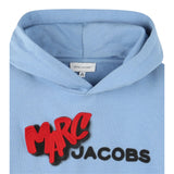 The Marc Jacobs Felpa Xhiusa con Cappuccio tinta unita con Logo Azzurro per Bambino W60631 AZZURRO THE MARC JACOBS 