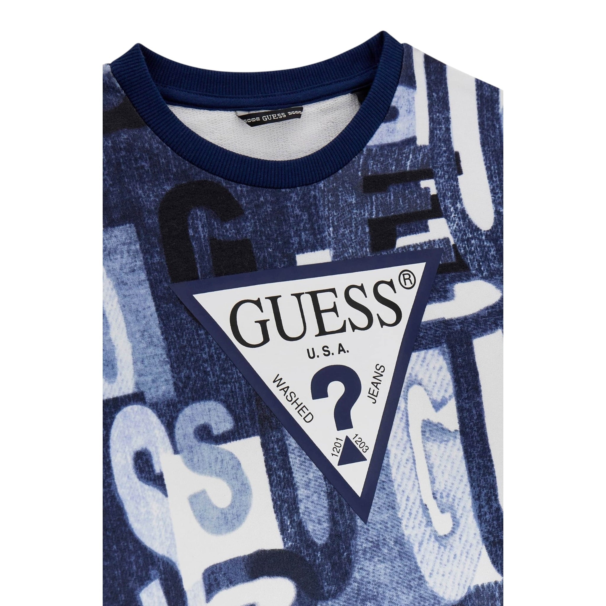 Guess Felpa tinta unita con Fantasia Blu per Neonato N5BQ05KAD74X BLU GUESS 
