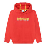 Timberland Felpa tinta unita con Cappuccio E Stampa Rosso per Bambino T25U56 ROSSO TIMBERLAND 