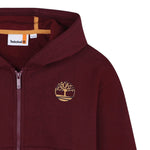 Timberland Felpa tinta unita con Cappuccio E Zip Bordeaux per Bambino T60326 BORDEAUX TIMBERLAND 