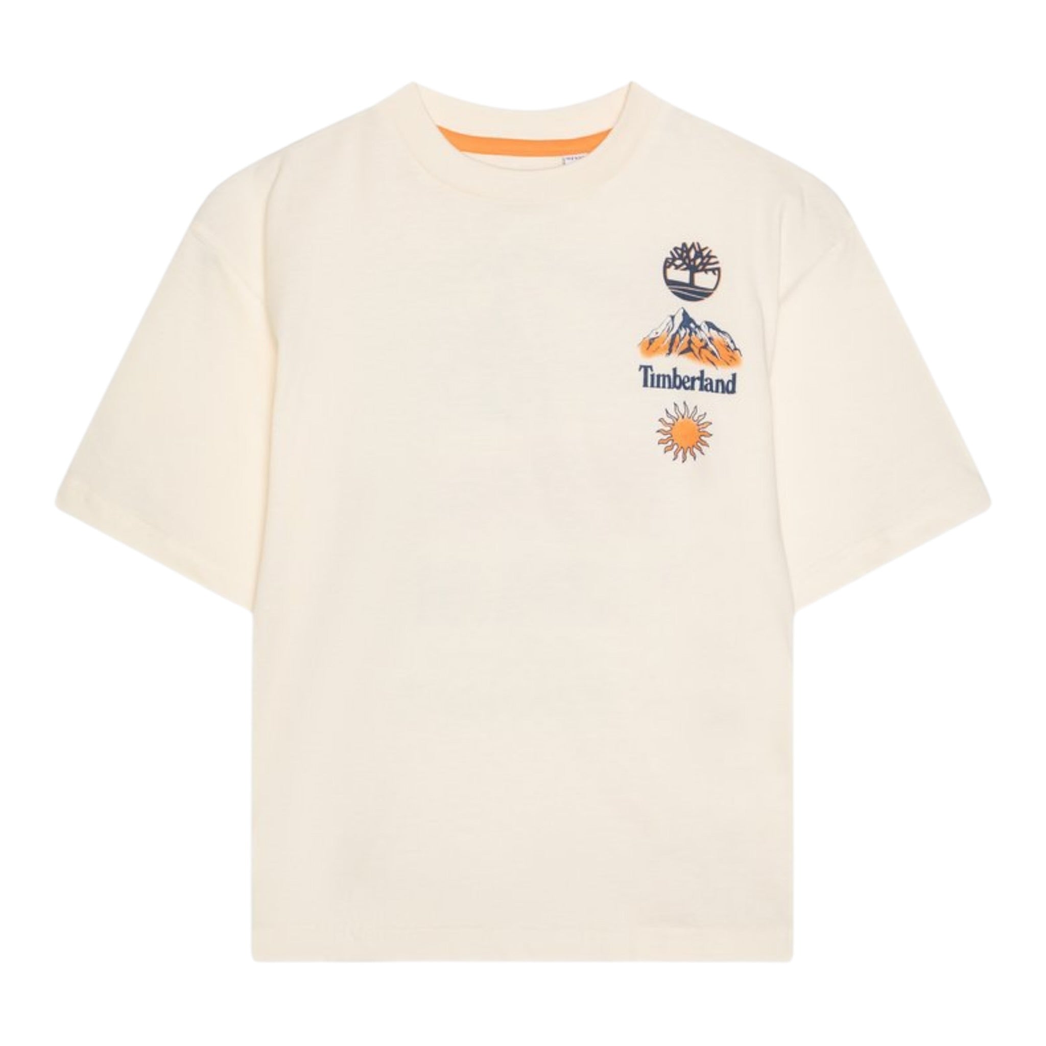 Timberland T-Shirt tinta unita con Stampa Beige per Bambino T60434 BEIGE TIMBERLAND 