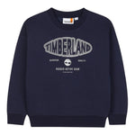 Timberland Felpa tinta unita con Girocollo Blu per Bambino T60544 BLU TIMBERLAND 