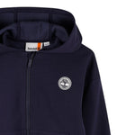 Timberland Felpa tinta unita con Zip E Cappuccio Blu per Bambino T60560 BLU TIMBERLAND 