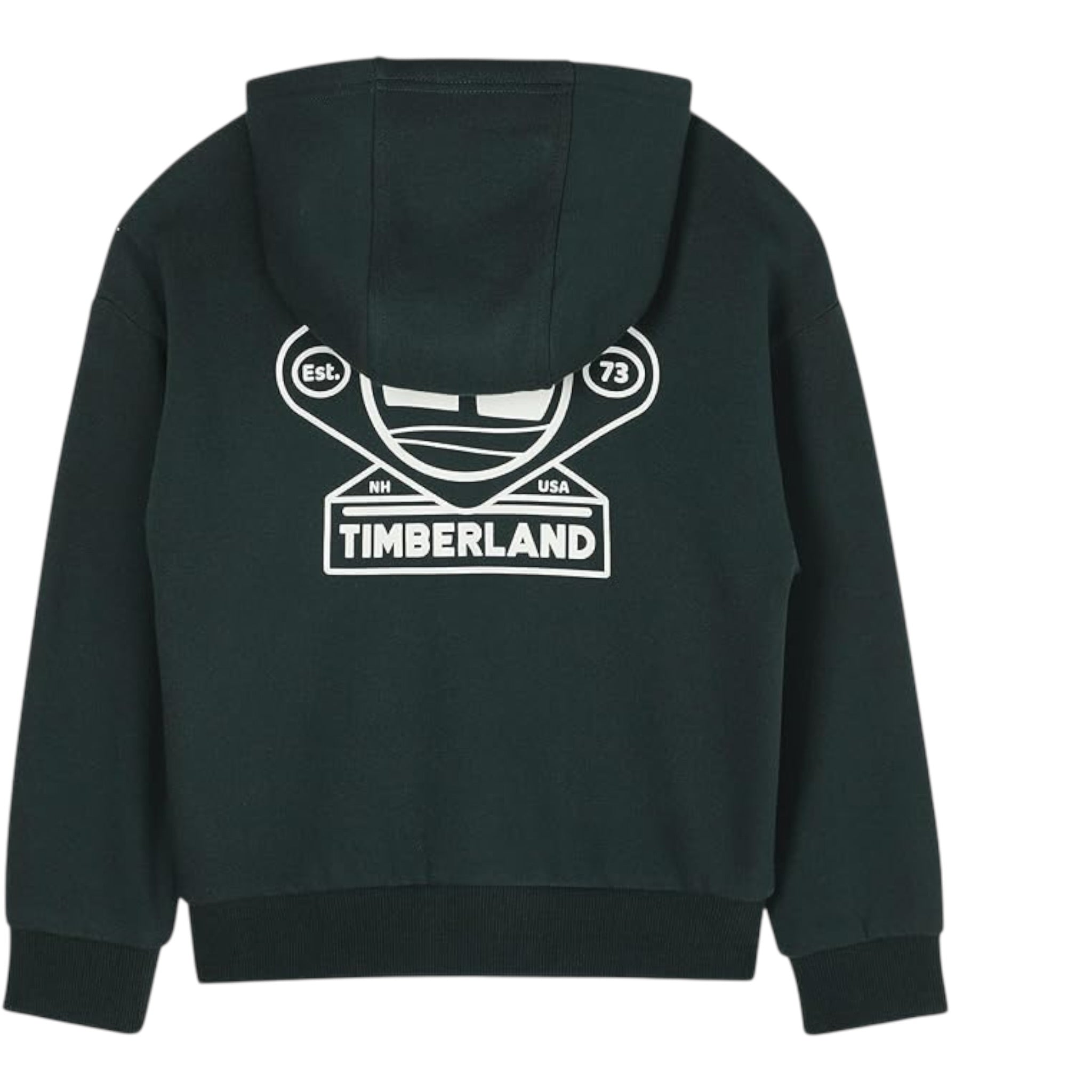 Timberland Felpa tinta unita con Zip E Cappuccio Verde per Bambino T60560X VERDE TIMBERLAND 