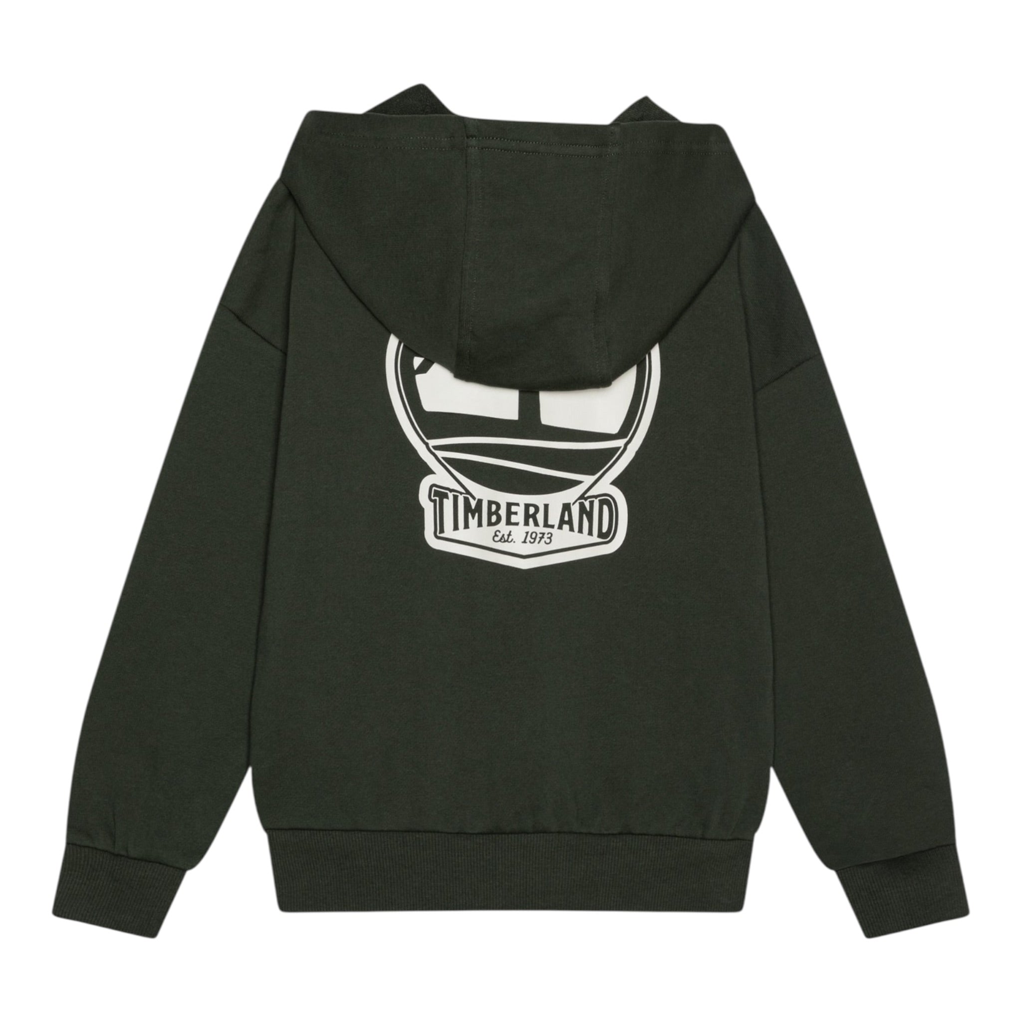Timberland Felpa tinta unita con Zip E Cappuccio Verde per Bambino T60560XX VERDE TIMBERLAND 