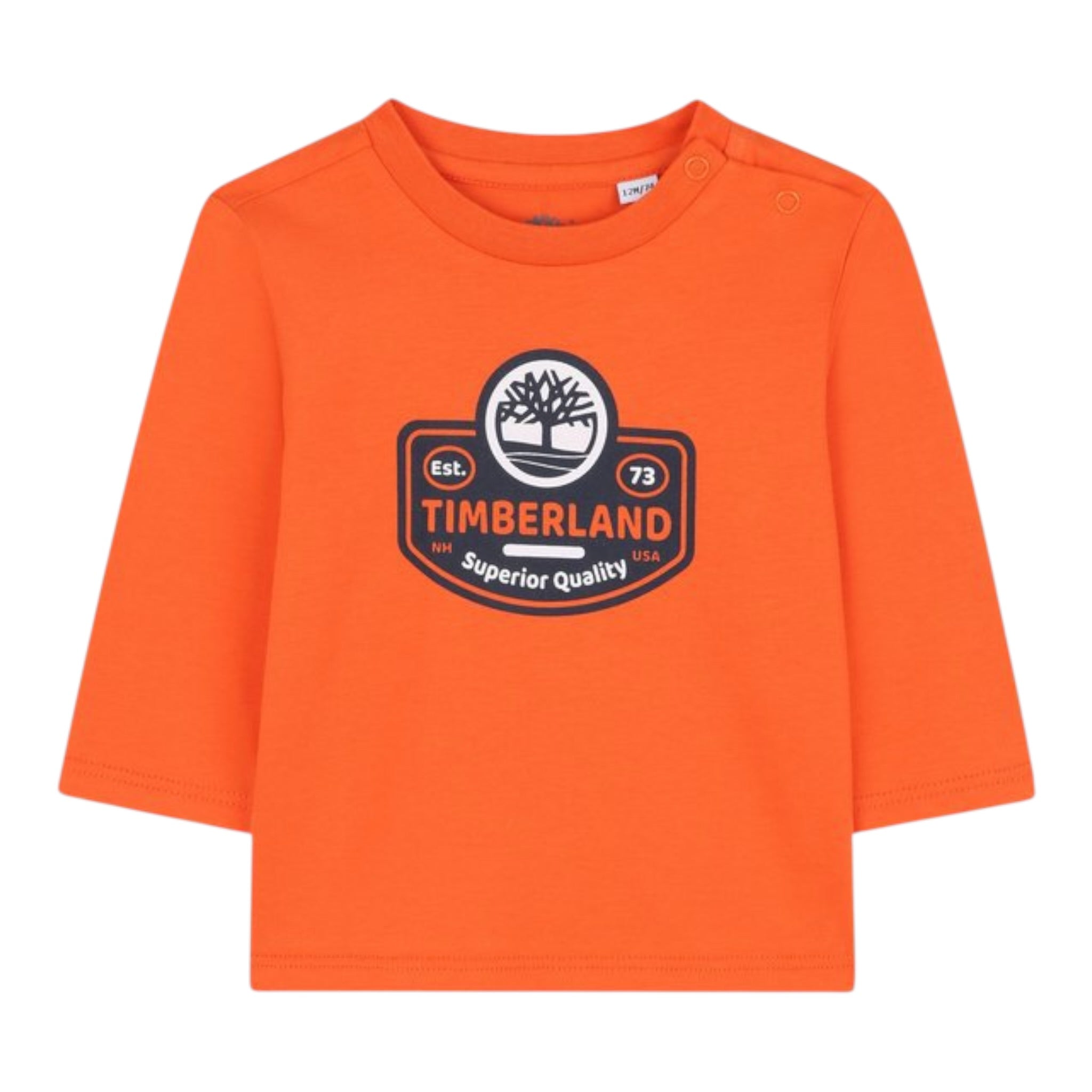 Timberland Shirt tinta unita Girocollo con Stampa Arancione per Neonato T60588 ARANCIONE TIMBERLAND 