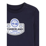 Timberland Shirt tinta unita Girocollo con Stampa Blu per Neonato T60588 BLU TIMBERLAND 