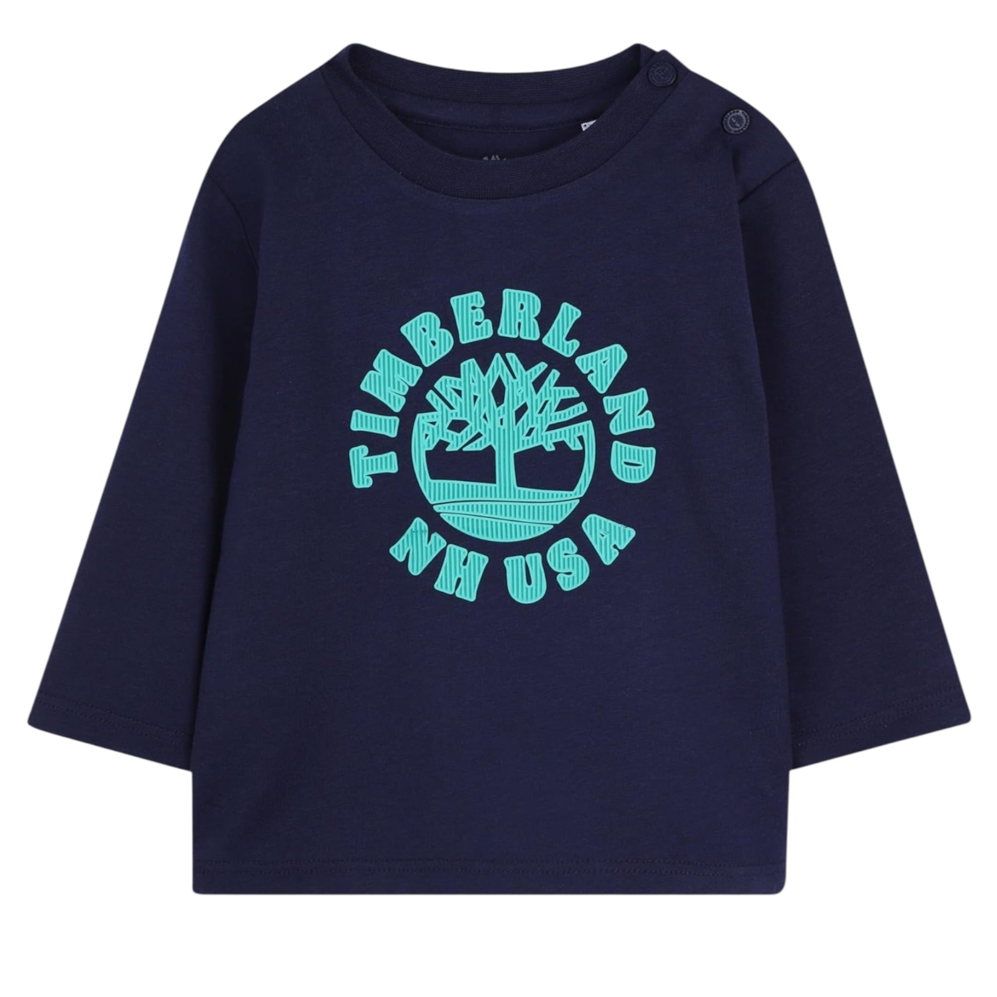 Timberland Shirt tinta unita Girocollo con Stampa Blu per Neonato T60589 BLU TIMBERLAND 