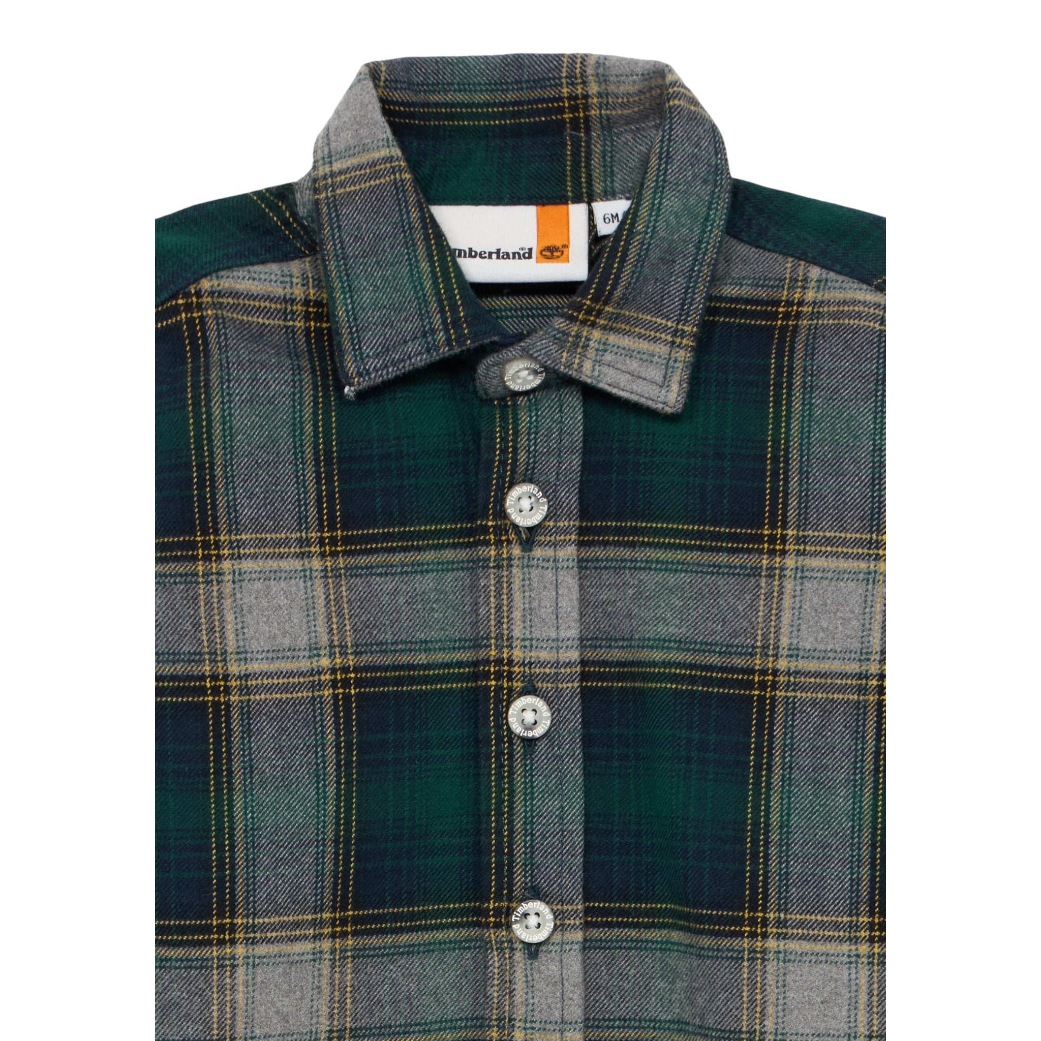 Timberland Camicia tinta unita con Fantasia A Quadri Verde per Neonato T60600 VERDE TIMBERLAND 