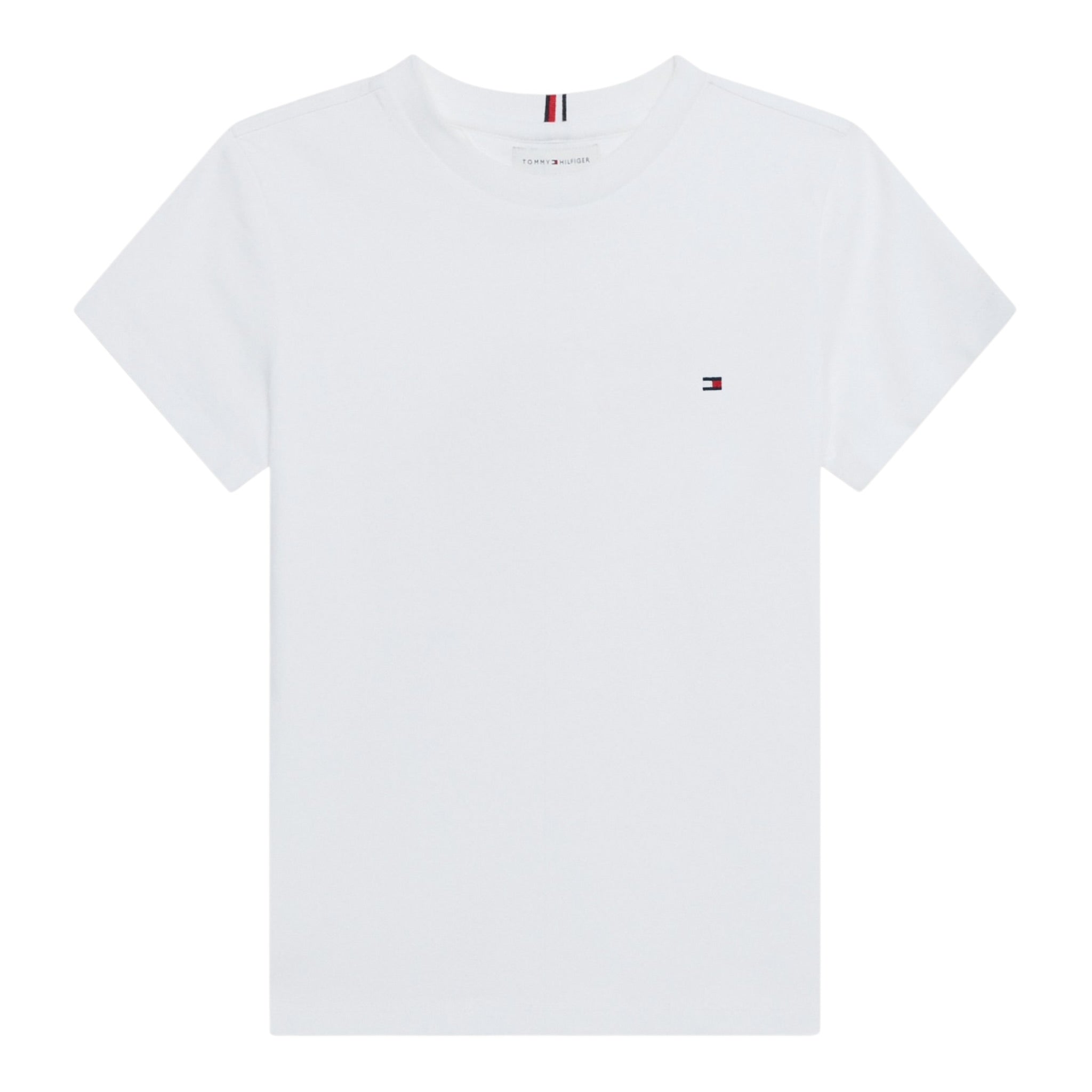 Tommy Hilfiger T-Shirt Girocollo tinta unita Bianco per Bambino KB0KB06879 BIANCO TOMMY HILFIGER 