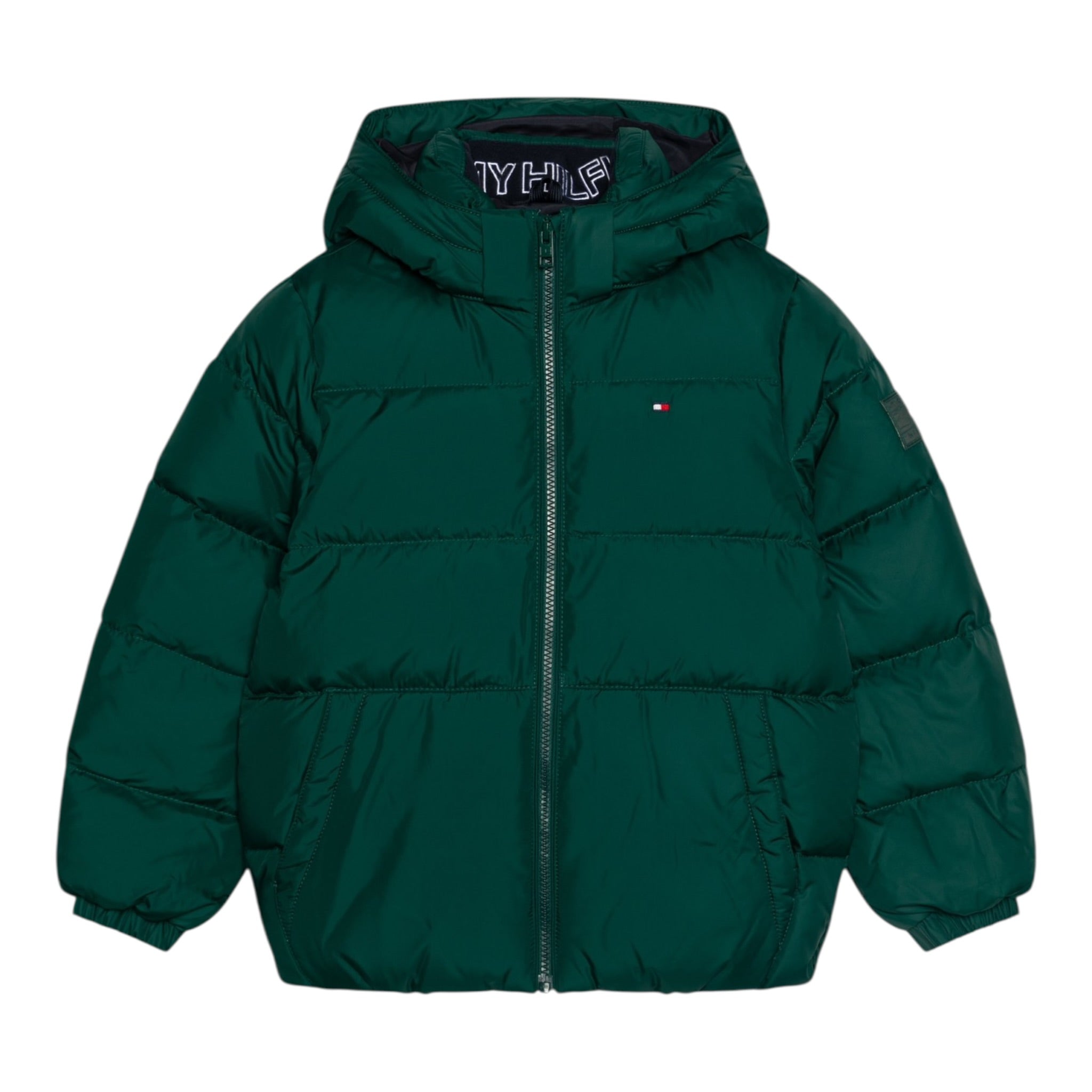 Tommy Hilfiger Giubbino tinta unita con Cappuccio Verde per Bambino KB0KB08341 VERDE TOMMY HILFIGER 