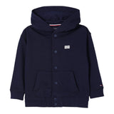 Tommy Hilfiger Felpa tinta unita con Bottoni E Cappuccio Blu per Bambino KB0KB09314 BLU TOMMY HILFIGER 