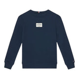 Tommy Hilfiger Felpa tinta unita Girocollo con Stampa Blu per Neonato KB0KB09315N BLU TOMMY HILFIGER 