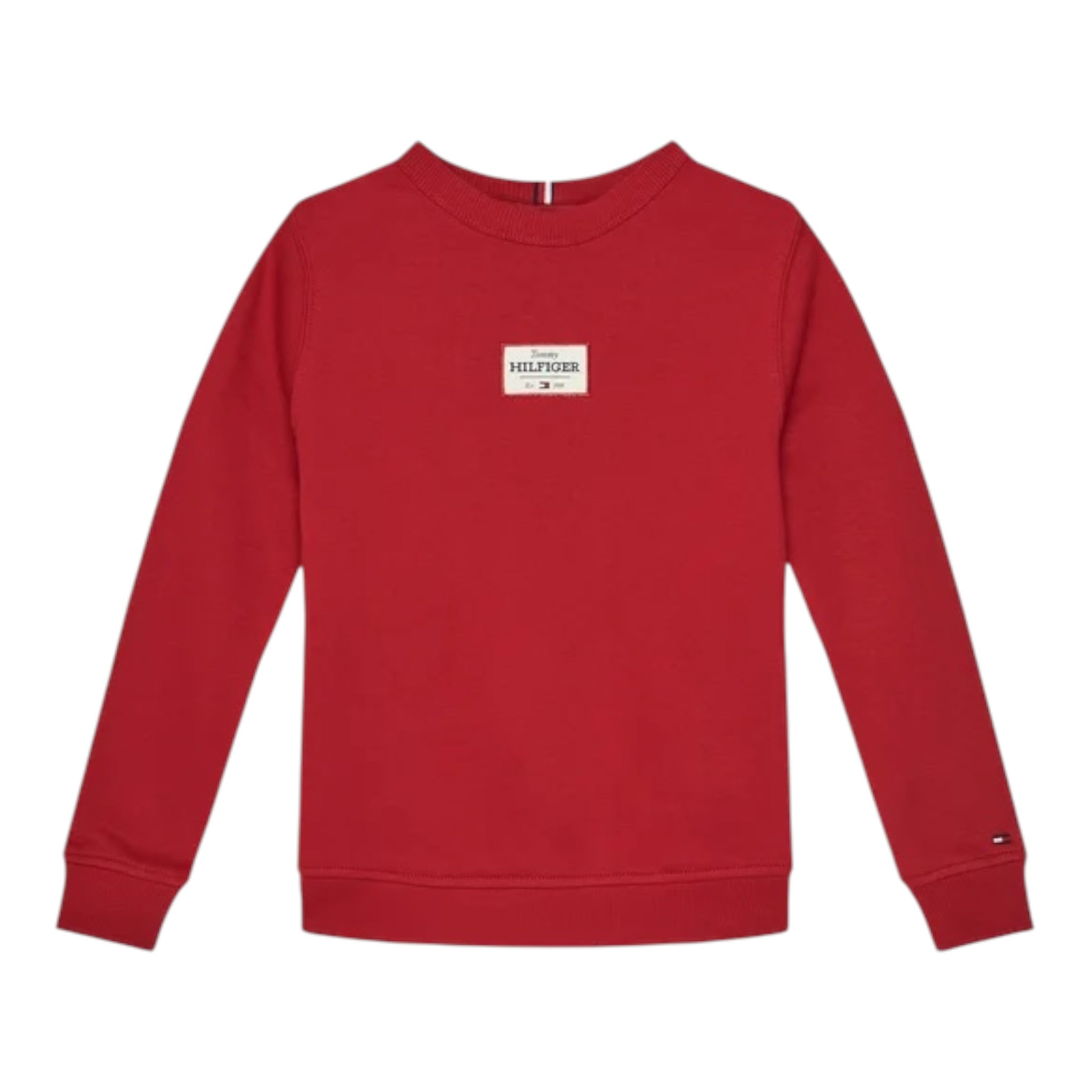 Tommy Hilfiger Felpa tinta unita Girocollo con Stampa Rosso per Neonato KB0KB09315N ROSSO TOMMY HILFIGER 