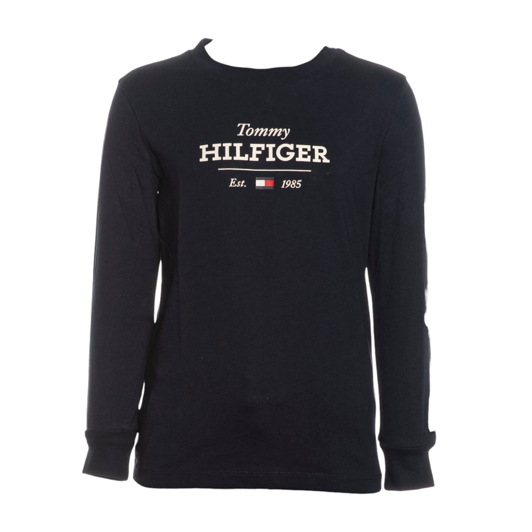 Tommy Hilfiger Shirt Girocollo tinta unita Blu per Bambino KB0KB09633 BLU TOMMY HILFIGER 