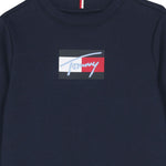 Tommy Hilfiger Felpa tinta unita Girocollo con Stampa Blu per Neonato KB0KB09741XN BLU TOMMY HILFIGER 