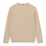 Tommy Hilfiger Maglia Girocollo tinta unita Beige per Bambino KB0KB09753 BEIGE TOMMY HILFIGER 