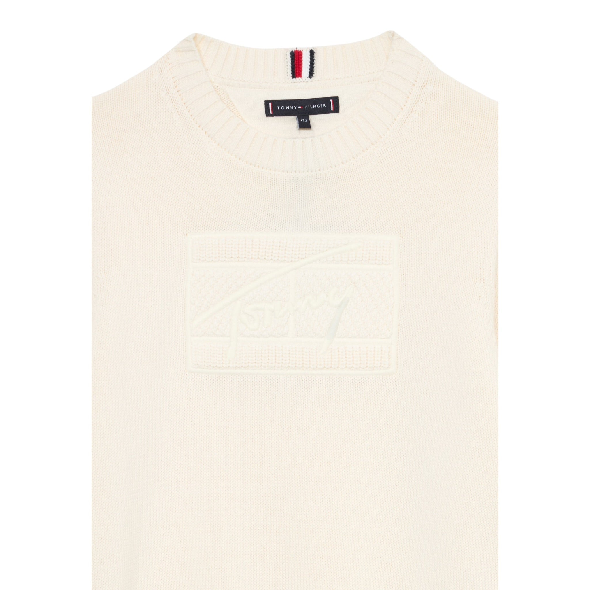 Tommy Hilfiger Maglia Girocollo tinta unita Panna per Bambino KB0KB09810X PANNA TOMMY HILFIGER 
