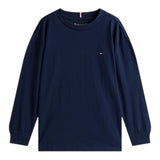 Tommy Hilfiger Shirt Girocollo tinta unita Blu per Bambino KB0KB09846 BLU TOMMY HILFIGER 