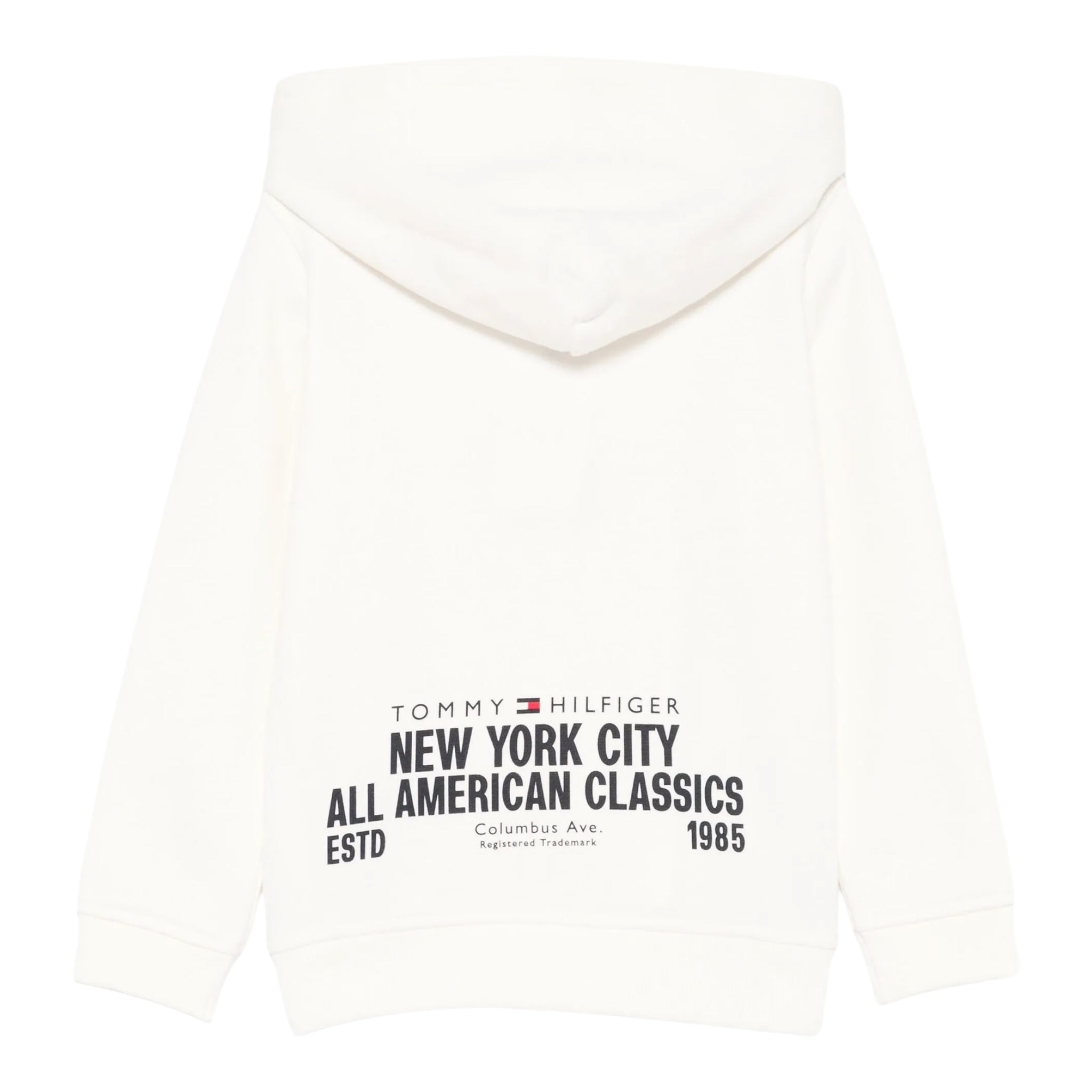 Tommy Hilfiger Felpa con Zip E Cappuccio tinta unita Panna per Bambino KB0KB09894 PANNA TOMMY HILFIGER 