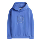 Tommy Hilfiger Felpa Chiusa con Cappuccio tinta unita Celeste per Bambino KB0KB09897 CELESTE TOMMY HILFIGER 
