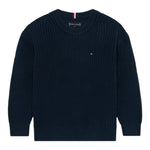Tommy Hilfiger Maglia Girocollo tinta unita Blu per Bambino KB0KB09908 BLU TOMMY HILFIGER 