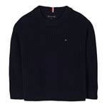 Tommy Hilfiger Maglia Girocollo tinta unita Blu per Bambino KB0KB09908X BLU TOMMY HILFIGER 
