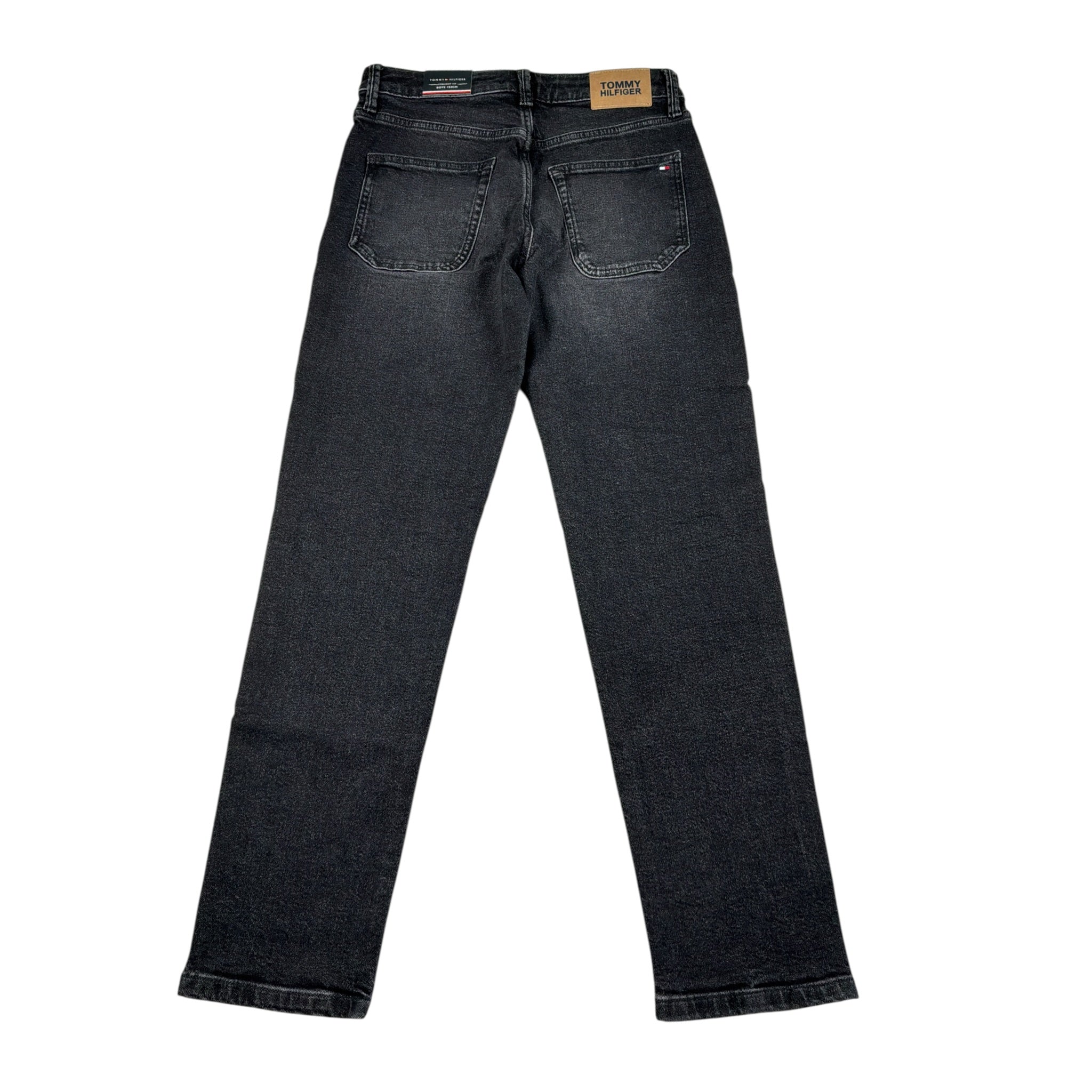 Tommy Hilfiger Jeans tinta unita con Girovita Regolabile Nero per Bambino KB0KB09919 NERO TOMMY HILFIGER 