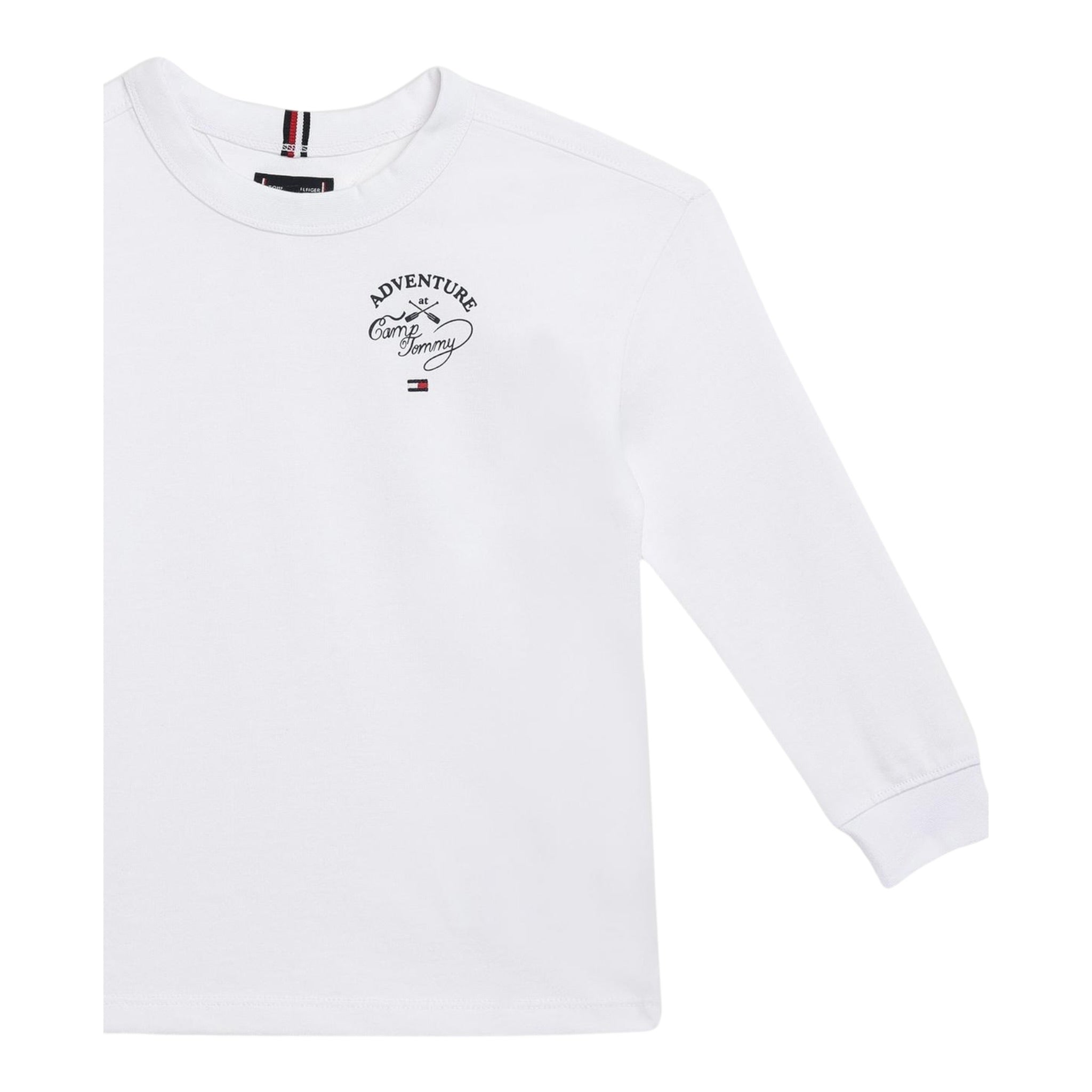 Tommy Hilfiger Shirt Girocollo Tinta Uita con Stampa Bianco per Bambino KB0KB09935 BIANCO TOMMY HILFIGER 