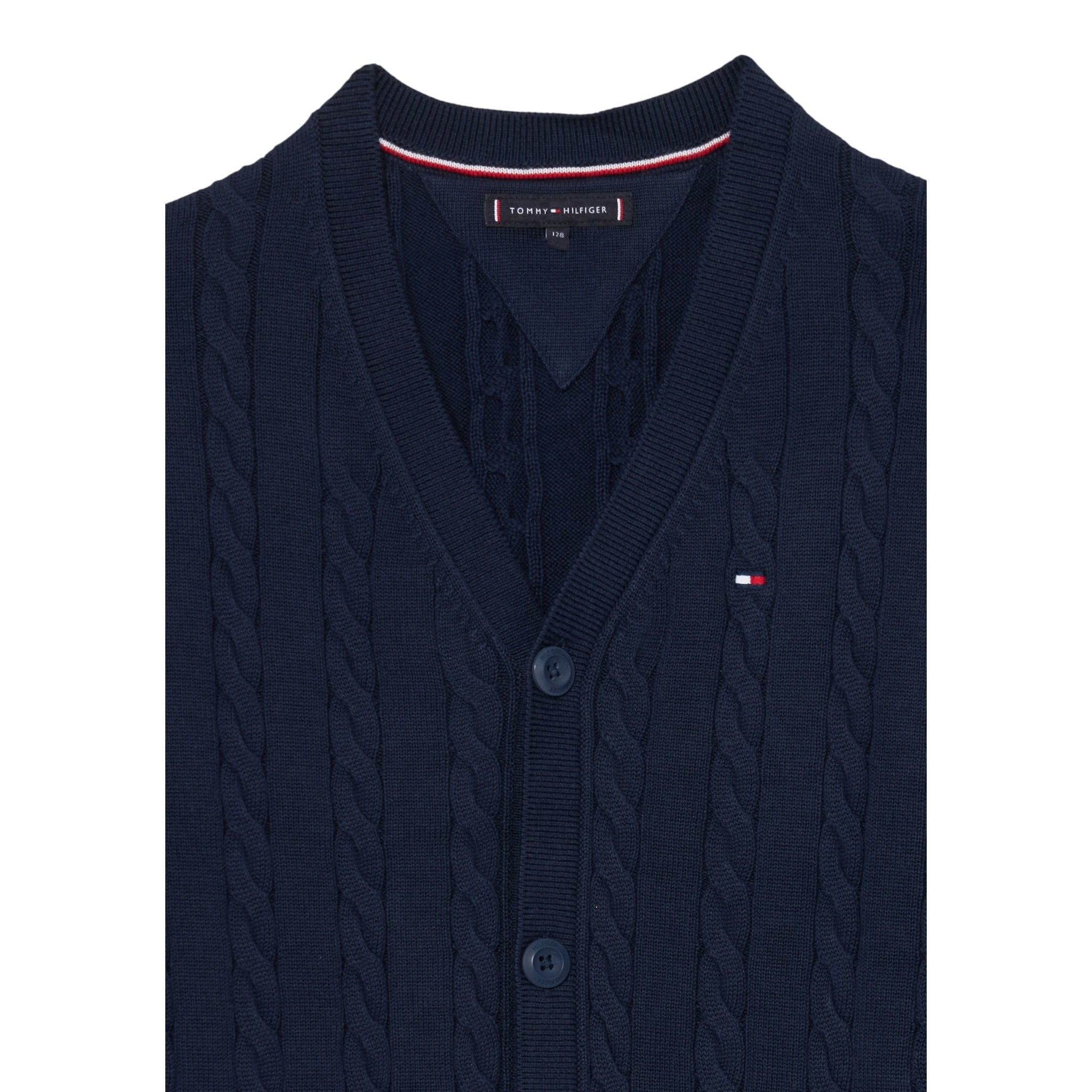 Tommy Hilfiger Cardigan tinta unita Blu per Bambino KB0KB09972 BLU TOMMY HILFIGER 
