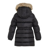 Tommy Hilfiger Giubbino tinta unita Modello Lungo con Zip E Cappuccio Nero per Bambina KG0KG07805 NERO TOMMY HILFIGER 