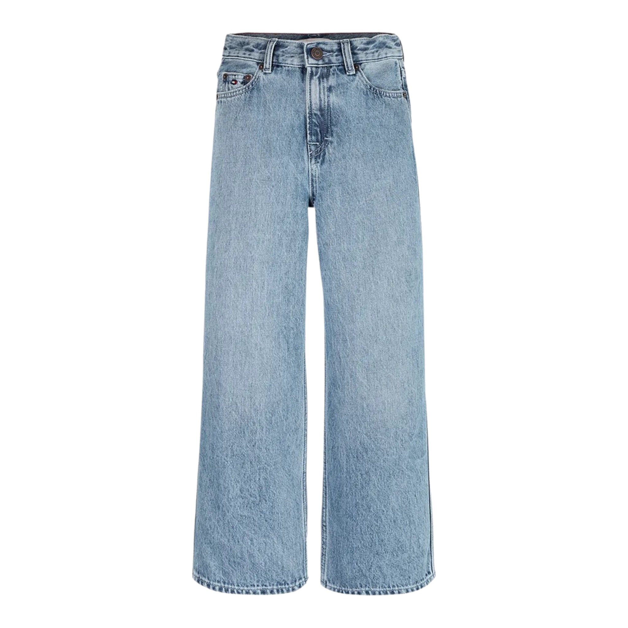 Tommy Hilfiger Jeans tinta unita Modello Palazzo Azzurro per Bambina KG0KG08409 AZZURRO TOMMY HILFIGER 