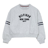 Tommy Hilfiger Felpa Chiusa Girocollo tinta unita con Logo Grigio per Bambina KG0KG08746 GRIGIO TOMMY HILFIGER 