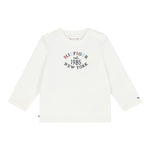 Tommy Hilfiger Shirt Girocollo tinta unita con Logo Bianco per Neonato KN0KN01857 BIANCO TOMMY HILFIGER 