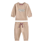 Tommy Hilfiger Completo 2 Pezzi Felpa-Pantalone tinta unita Beige per Neonato KN0KN02109 BEIGE TOMMY HILFIGER 
