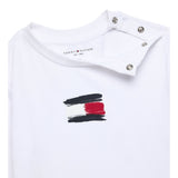 Tommy Hilfiger Shirt Girocollo tinta unita Bianco per Neonato KN0KN02128 BIANCO TOMMY HILFIGER 