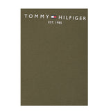 Tommy Hilfiger Shirt Girocollo tinta unita con Logo Verde per Bambino KS0KS00202 VERDE TOMMY HILFIGER 