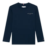 Tommy Hilfiger Shirt Girocollo tinta unita Blu per Bambino KS0KS00655XX BLU TOMMY HILFIGER 