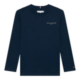 Tommy Hilfiger Shirt Girocollo tinta unita Blu per Bambino KS0KS00655XX BLU TOMMY HILFIGER 