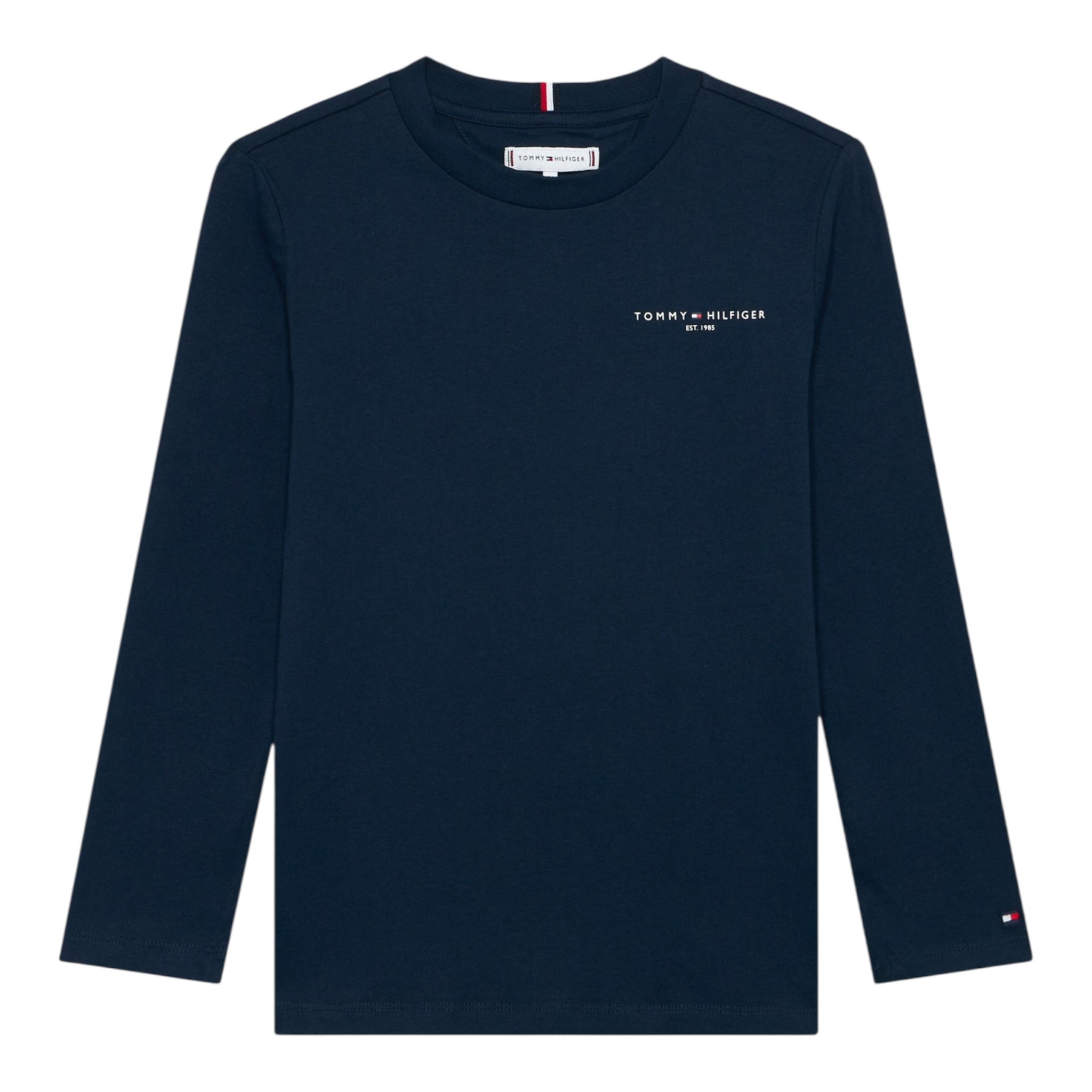 Tommy Hilfiger Shirt Girocollo tinta unita Blu per Bambino KS0KS00655XX BLU TOMMY HILFIGER 
