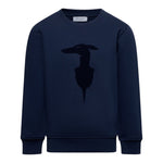 Trussardi Felpa tinta unita Girocollo con Logo Blu per Bambino TBA25004FE BLU TRUSSARDI 