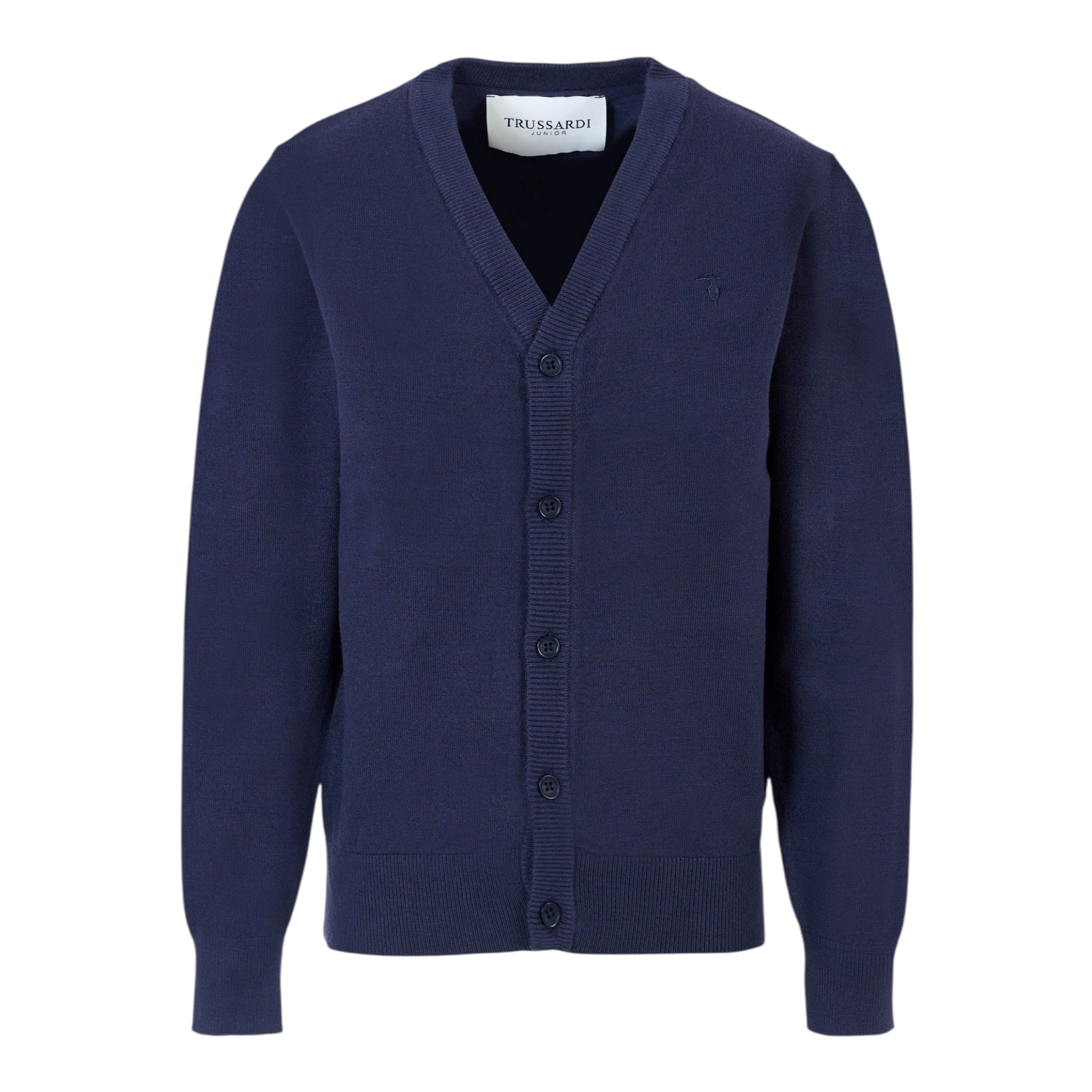Trussardi Cardigan tinta unita con Logo Blu per Bambino TBA25010CD BLU TRUSSARDI 