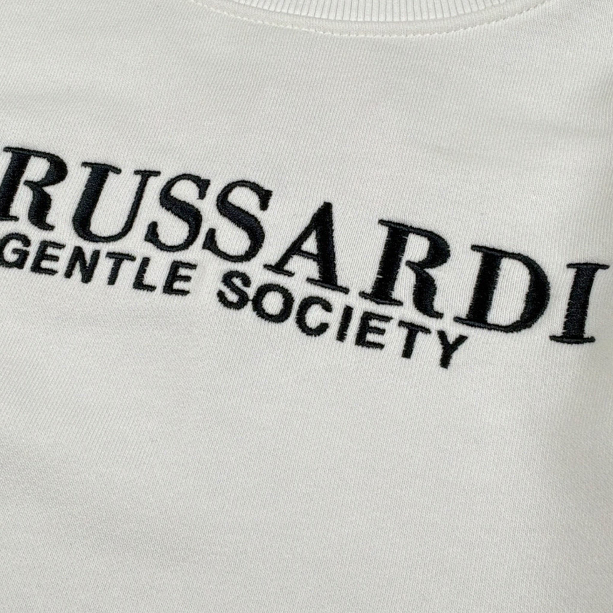 Trussardi Felpa Girocollo tinta unita con Stampa Bianco per Bambino TBA26005FE BIANCO TRUSSARDI 