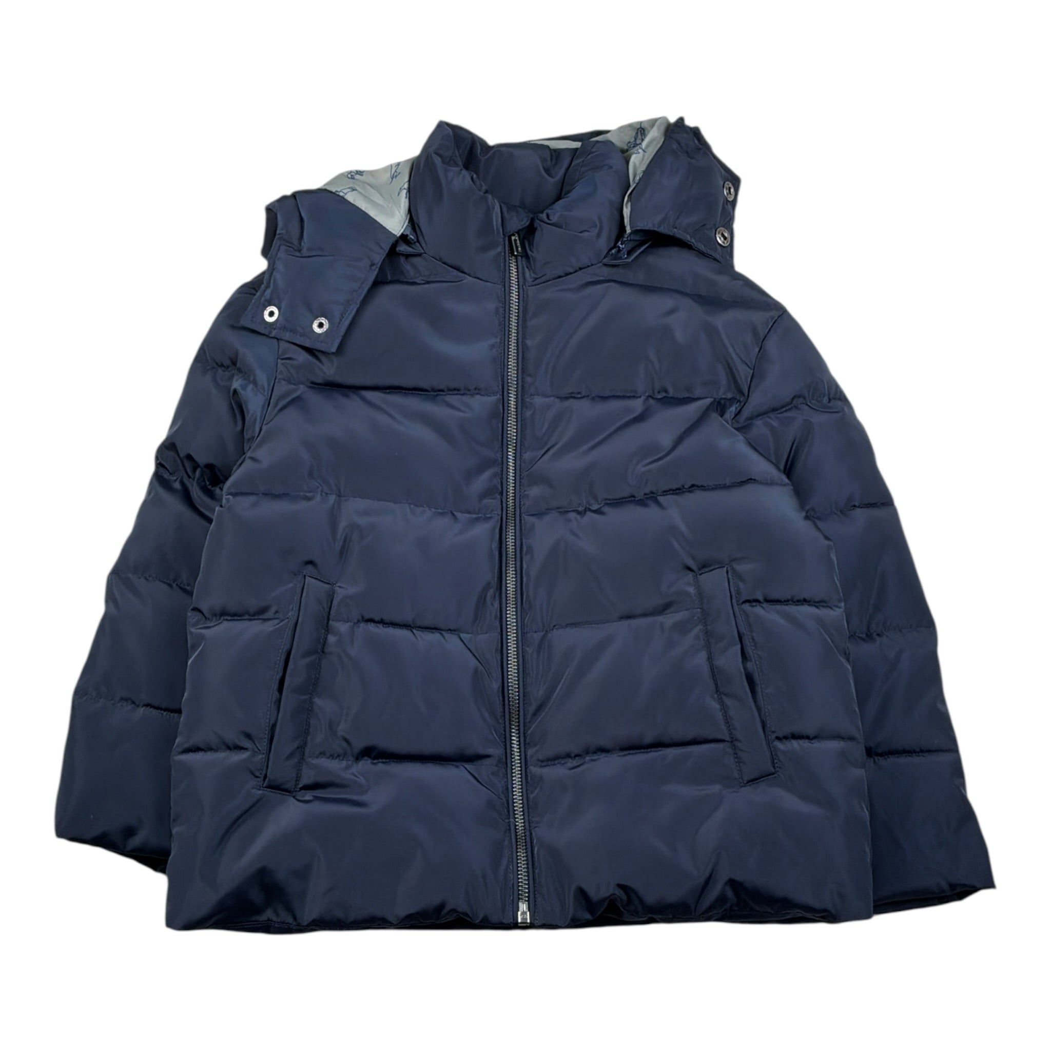 Trussardi Giubbino tinta unita con Zip E Cappuccio Blu per Bambino TBA26027PI BLU TRUSSARDI 
