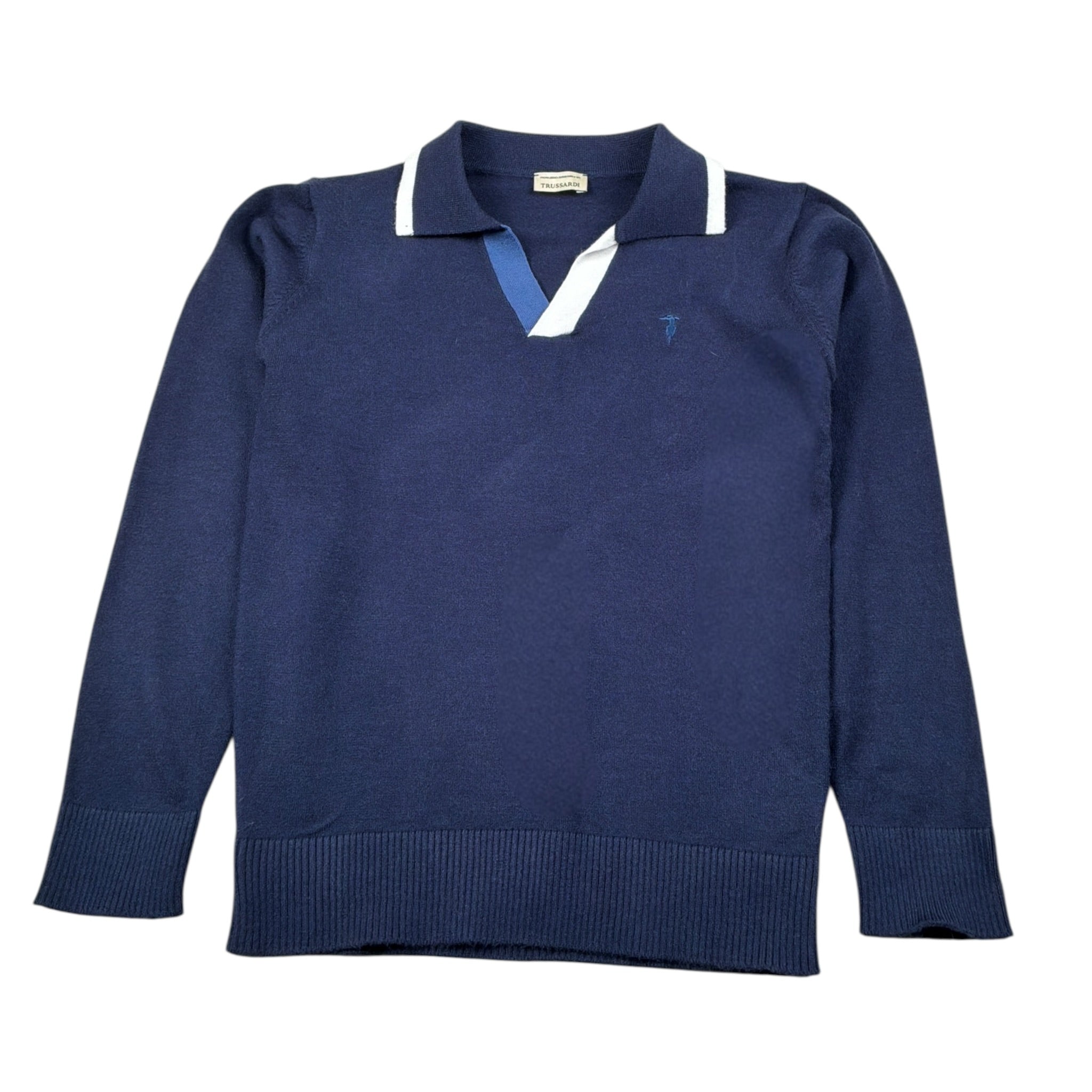 Trussardi Maglia tinta unita con Colletto Blu per Bambino TBA26031PO BLU TRUSSARDI 