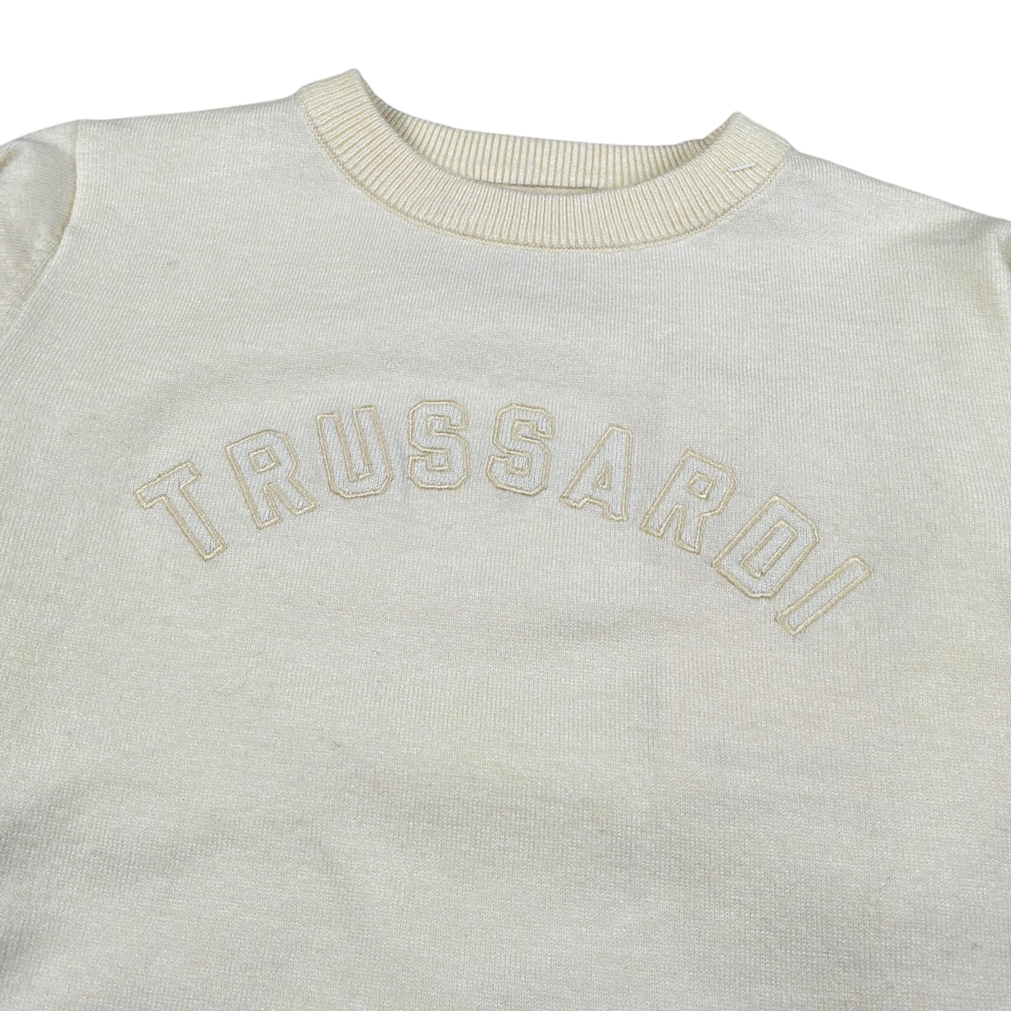 Trussardi Maglia Girocollo tinta unita con Logo Panna per Bambino TGA26004MA PANNA TRUSSARDI 